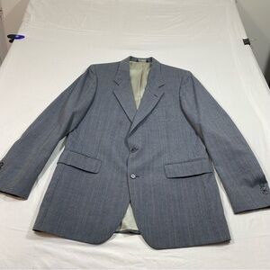 Johnny Carson Jacket Men’s 42L Plaid Jacket Coat Pin Striped Sport Blazer